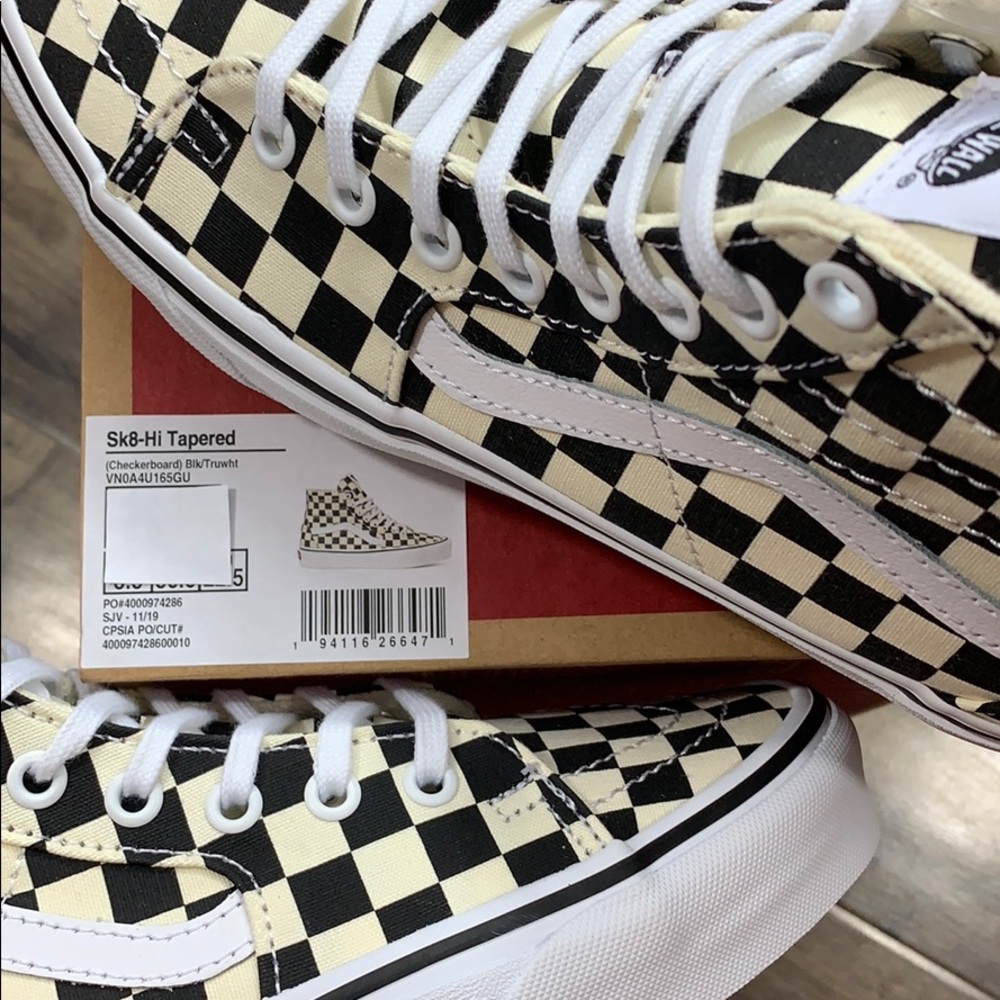 VANS Sk-8-Hi TAPERED CHECKERBOARD black/true white - Picture 8 of 16